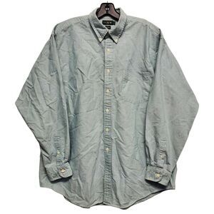 Vintage J.CREW Shirt Mens 17-34 Green Long Sleeve Button Down Casual Preppy